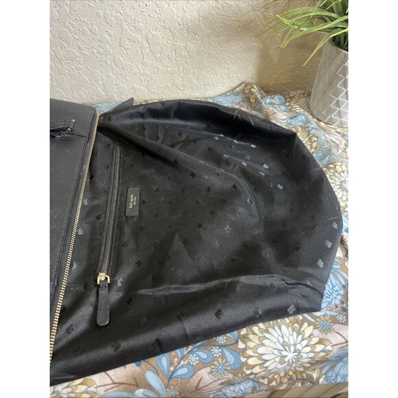 Kate Spade Cameron Black Crossgrain Leather Pocket Zipper  Kate Spade Cameron Black Crossgrain Leather Pocket Zipper Satchel Tote Bag